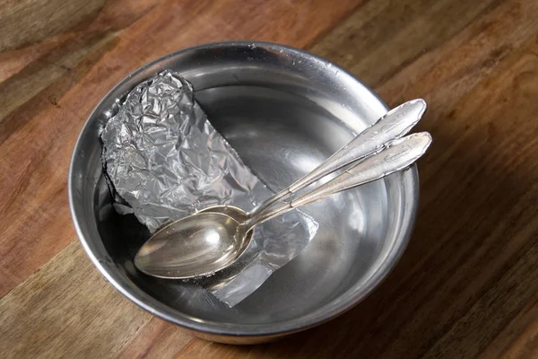 Clean Silverware Aluminum Foil — Stock Photo, Image