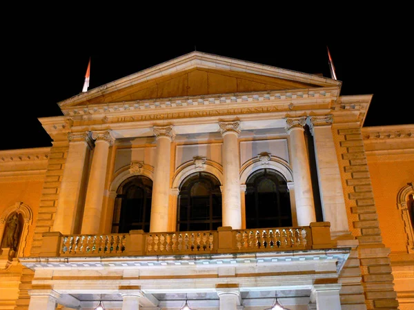 Casa Ópera Halle Saale Por Noche — Foto de Stock