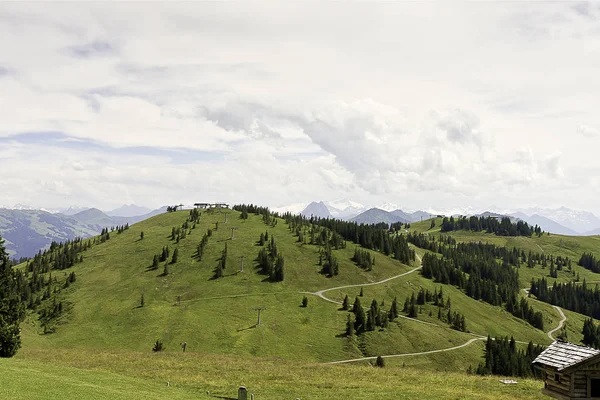 Vista Panorâmica Paisagem Majestosa Dos Alpes — Fotografia de Stock