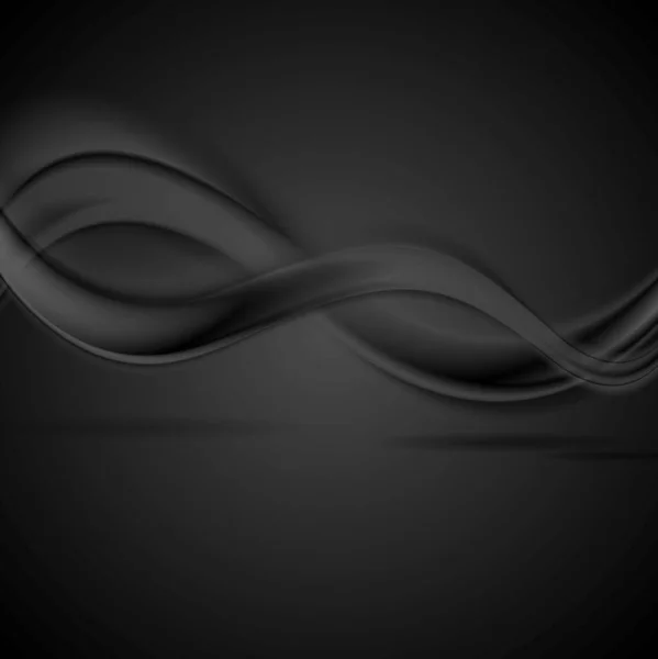 抽象的な黒い滑らかな波背景 — ストック写真