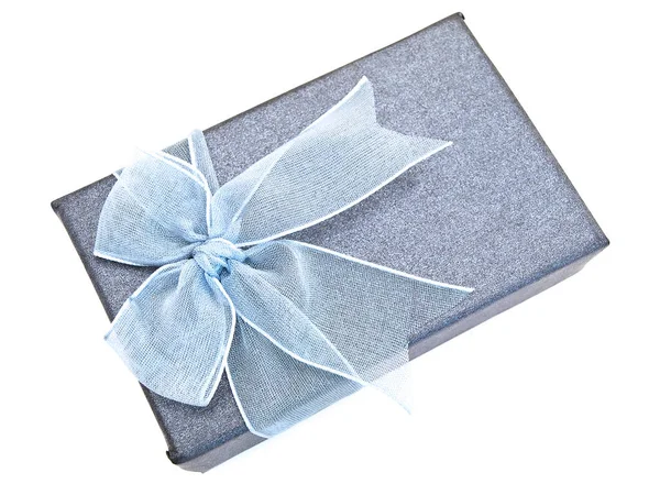 Красивая Коробка Подарка Белом Фоне — стоковое фото