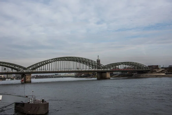 Ponte Arco Sul Reno Colonia — Foto Stock