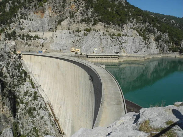 Stuwdam Manavgat Meer Kunstmatig Meer Kalkoen Water Groen Manavgat Stausee — Stockfoto