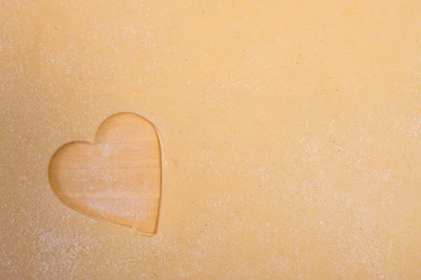 Heart Dough Gouged Copy Space — Stock Photo, Image