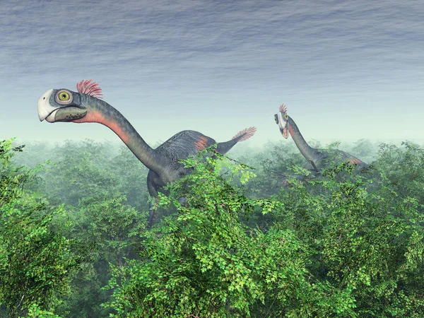 Computer Generated Illustration Dinosaur Gigantoraptor Forest — Stock Photo, Image