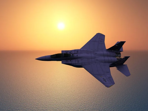 Computer Generierte Illustration Mit Einem Modernen Kampfflugzeug — Stockfoto