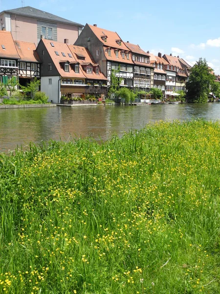 Regnitz Bamberg Franconia Bavaria ストリーム 小ヴェネツィア 小さなヴェネツィア 漁師街 歴史的 ダウンタウン旧市街 — ストック写真