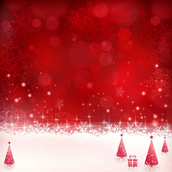 Karácsonyi Háttér Fényes Fényhatások Homályos Fények Karácsonyfák Csillogó Hópelyhek Árnyalatú — Stock Fotó