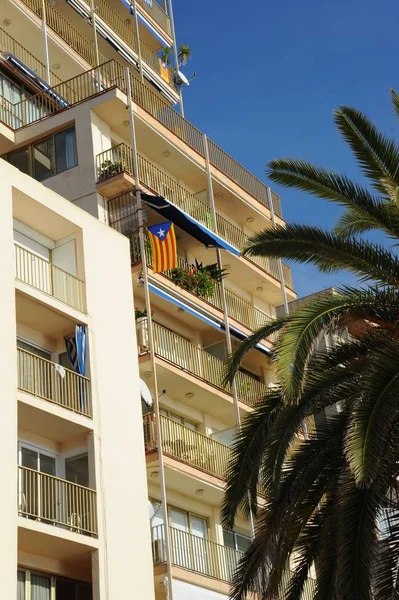 Ház Homlokzatok Spanyolországban Építészet Koncepció — Stock Fotó