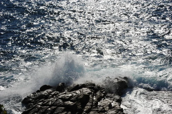 Wellen Mittelmeer Spain — Φωτογραφία Αρχείου