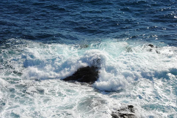Κύματα Γαλάζιου Θαλασσινού Νερού Φύσης Και Ταξιδιού — Φωτογραφία Αρχείου