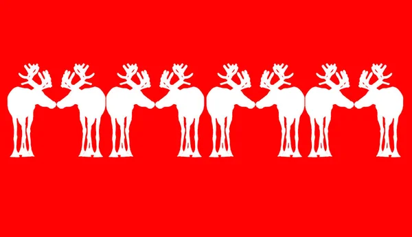 Reindeer Couples White Red — Stock Photo, Image