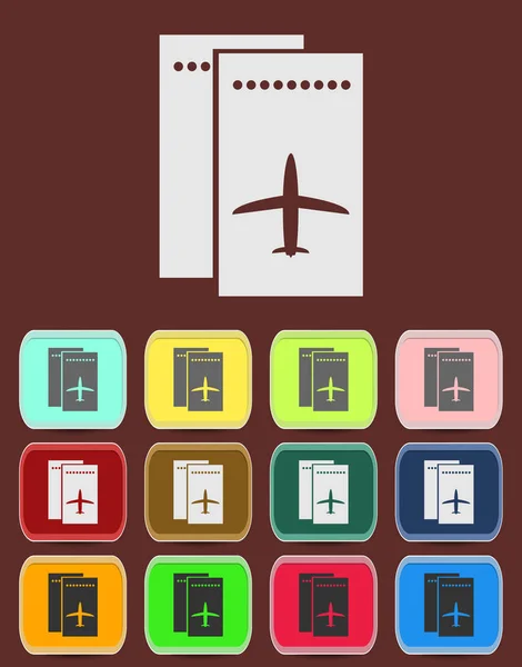 Airfare Icon Illustration Color Variations Vector — Stock Photo, Image