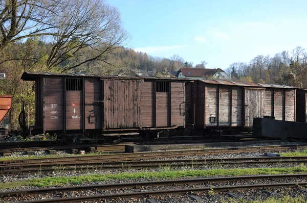 Carriles Tren Vacíos Tierra — Foto de Stock