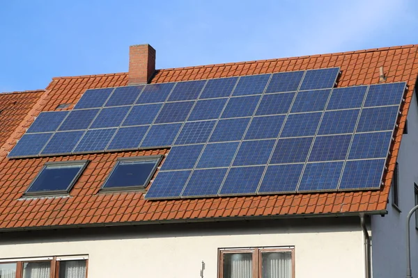 Zonnecellen Klimaatbescherming Elektrische Energie — Stockfoto