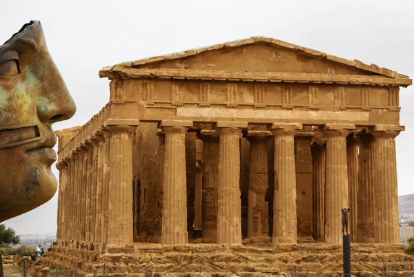 Ruiny Świątyni Konkordii Dolina Świątyń Agrigento Sycylia Włochy — Zdjęcie stockowe