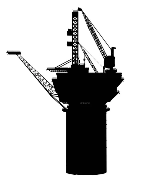 Computer Generated Illustration Silhouette Oil Rig — Stock Photo, Image