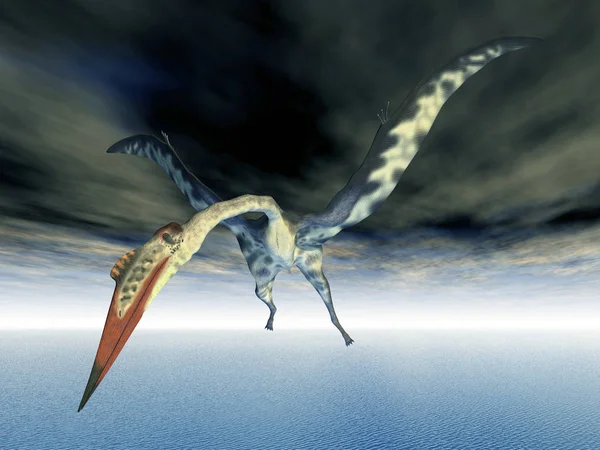 Ilustração Gerada Por Computador Com Pterossauro Quetzalcoatlus — Fotografia de Stock
