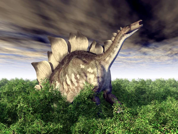 Számítógép Generált Illusztráció Dinoszaurusz Sztegoszaurusz — Stock Fotó