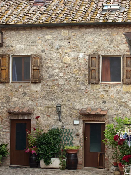Monteriggioni Toskana Daki Ortaçağ Köyü — Stok fotoğraf