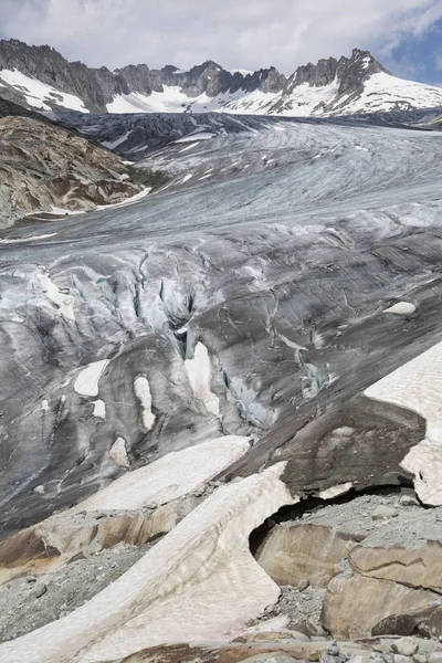 Glaciar Ródano Rohnegletscher Alemán Alpes Suizos Suiza Europa — Foto de Stock