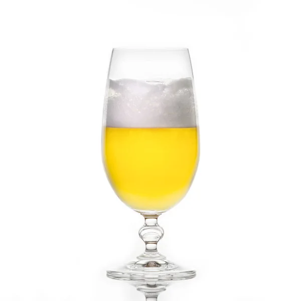 Cerveza Vaso Con Espuma — Foto de Stock