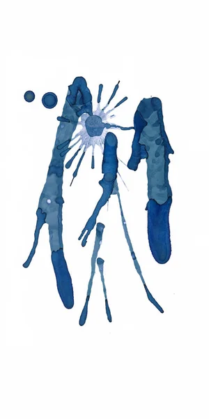手描き水彩青の背景 — ストック写真