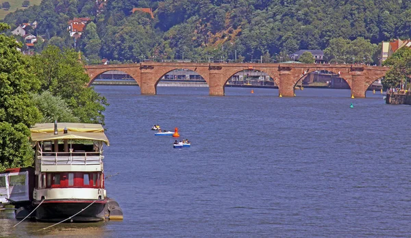 Neckar Und Alte Brücke Heidelberg — Stockfoto