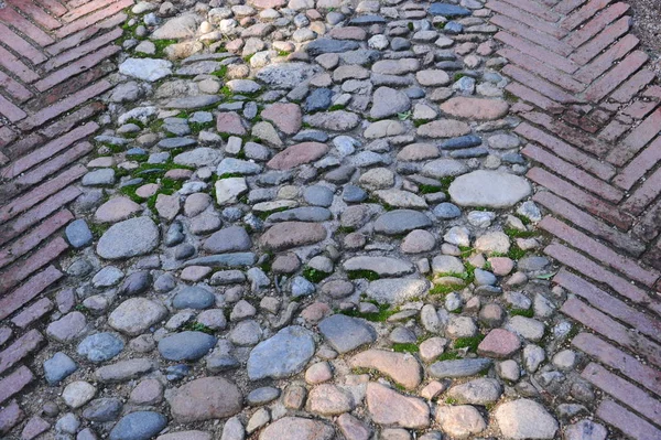 Pavimentação Superfície Pedras Pedra Paralelepípedo — Fotografia de Stock