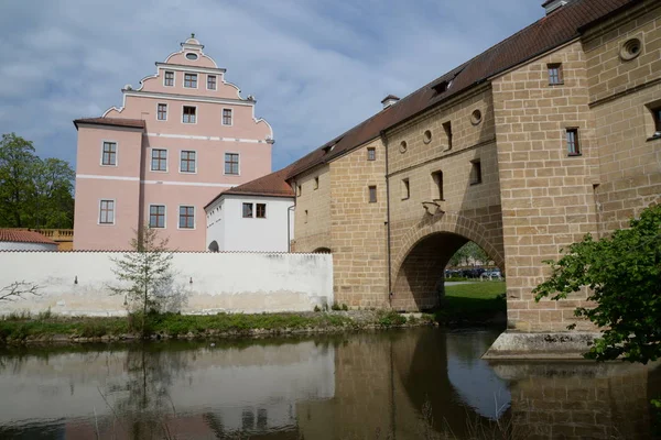 Castle City Glasses Water Gate Vils Stadttor Bavaria Eastern Bavaria — стоковое фото