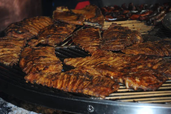 Spain Săptămânal Piață Proaspete Carne Grătar — Fotografie, imagine de stoc