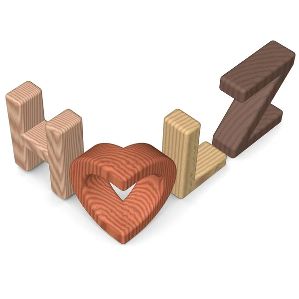 Letras Formas Madera Corazón — Foto de Stock