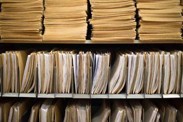 Archive Folders Shelf Close — Stock Photo, Image