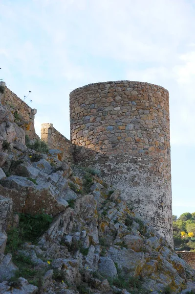 Tossa Mar Costa Brava Spanien Burg Fassaden - Stock-foto