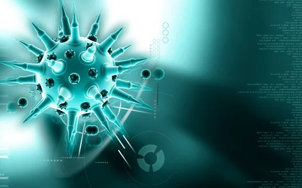 Digital Illustration Flu Virus Colour Background — Stock Photo, Image