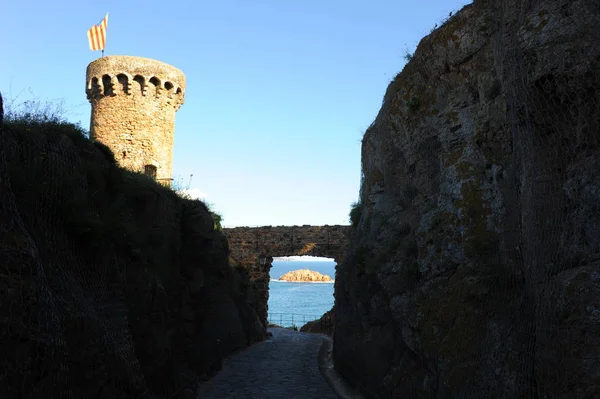 Tossa Mar Costa Brava Spanien Slott Fasader — Stockfoto