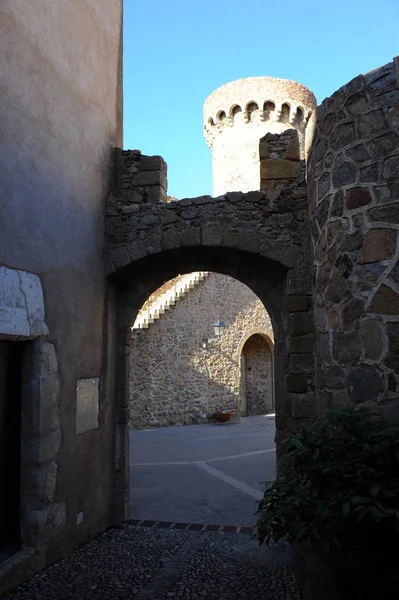 Tossa Mar Costa Brava Spain Castle Facades — 스톡 사진
