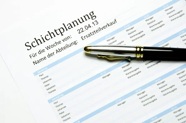 Ploegendienst Planning Met Vuller — Stockfoto