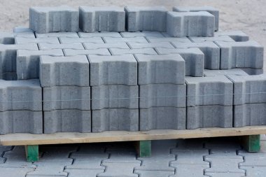 mounted concrete pavers on pallets clipart
