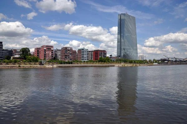 Frankfurt Main Ezb Europese Centrale Bank Hoofdbank Skyline Stad Grote — Stockfoto