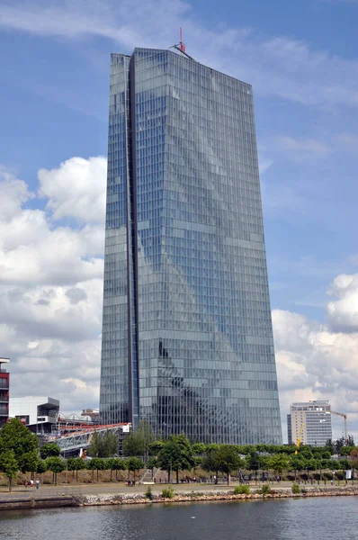 Frankfurt Main Ezb European Central Bank Main Bank Skyline City — 스톡 사진