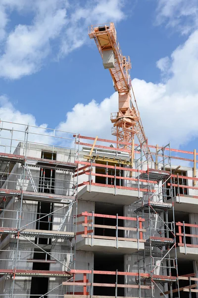 Bau Rohbau Hausbau Bau Bau Bauindustrie Bauindustrie Haus Baugerüst Gerüst — Stockfoto