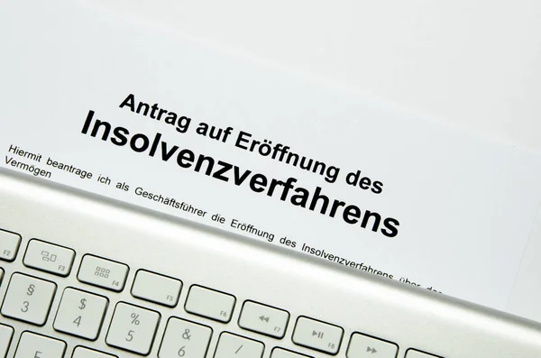 Konkursantrag Mit Externer Tastatur — Stockfoto