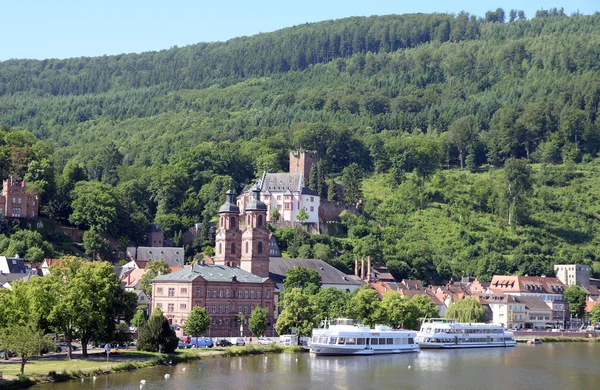 Miltenberg Main Odenwald Franken Bayern Deutschland Burg Mildenburg Kirche Pfarrkirche — Stockfoto