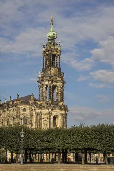 ドレスデンの街の風景 ドレスデン大聖堂 — ストック写真