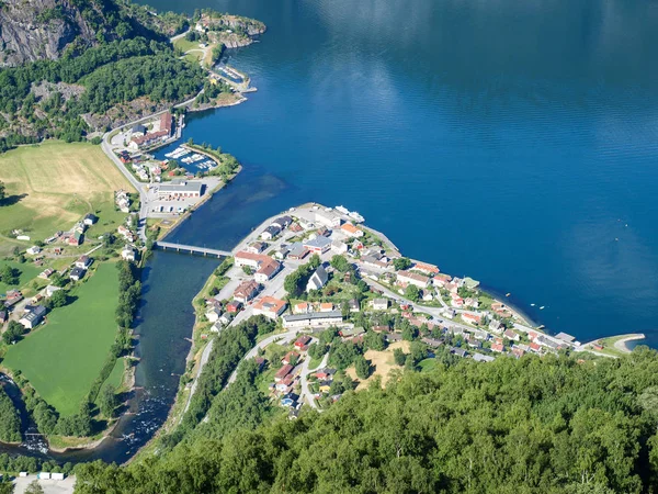 Vista Pájaro Aurland Desde Punto Vista Del Stegastein Camino — Foto de Stock