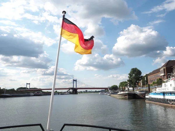 Porto Duisburg Ruhrort Com Friedrich Ebert Ponte — Fotografia de Stock