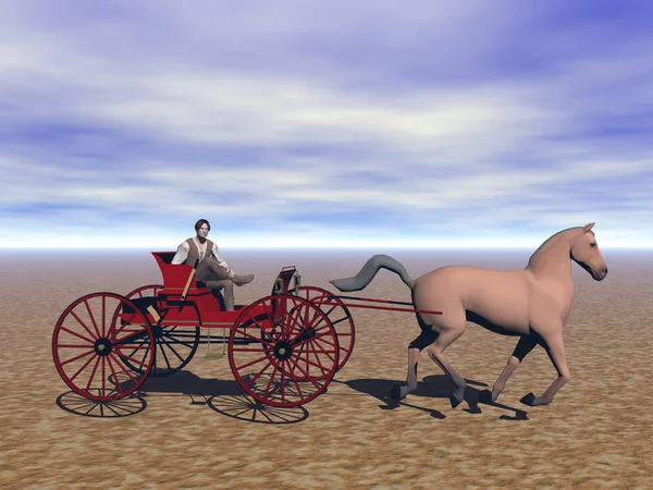 Повозка Лошадью Кучером — стоковое фото