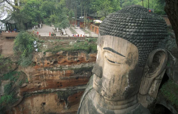 Nagy Buddha Közelében Város Leshan Tartományban Szecsuán Kínában Eastasia — Stock Fotó