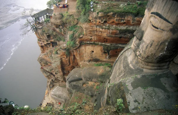 Nagy Buddha Közelében Város Leshan Tartományban Szecsuán Kínában Eastasia — Stock Fotó